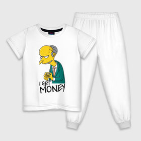 Детская пижама хлопок с принтом Mr Burns get money , 100% хлопок |  брюки и футболка прямого кроя, без карманов, на брюках мягкая резинка на поясе и по низу штанин
 | Тематика изображения на принте: get | i | money | simpsons