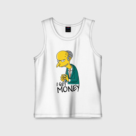 Детская майка хлопок с принтом Mr Burns get money ,  |  | get | i | money | simpsons