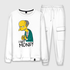 Мужской костюм хлопок с принтом Mr Burns get money , 100% хлопок | на свитшоте круглая горловина, мягкая резинка по низу. Брюки заужены к низу, на них два вида карманов: два “обычных” по бокам и два объемных, с клапанами, расположенные ниже линии бедра. Брюки с мягкой трикотажной резинкой на поясе и по низу штанин. В поясе для дополнительного комфорта — широкие завязки | get | i | money | simpsons