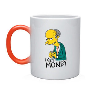 Кружка хамелеон с принтом Mr Burns get money , керамика | меняет цвет при нагревании, емкость 330 мл | get | i | money | simpsons