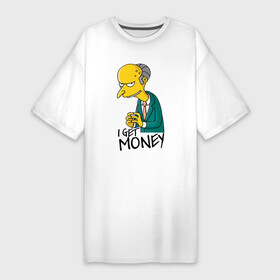 Платье-футболка хлопок с принтом Mr Burns get money ,  |  | get | i | money | simpsons
