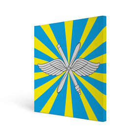 Холст квадратный с принтом Флаг ВВС , 100% ПВХ |  | авиатор | авиация | герб | летчику