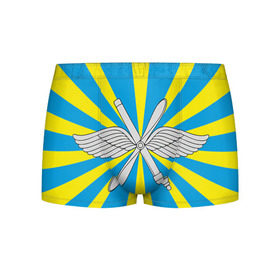 Мужские трусы 3D с принтом Флаг ВВС , 50% хлопок, 50% полиэстер | классическая посадка, на поясе мягкая тканевая резинка | Тематика изображения на принте: авиатор | авиация | герб | летчику
