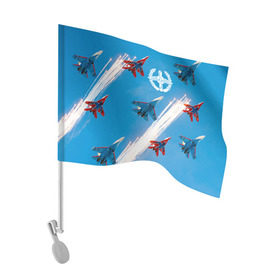 Флаг для автомобиля с принтом Самолеты , 100% полиэстер | Размер: 30*21 см | авиатор | авиация | ввс | герб | летчику | небо | самолет