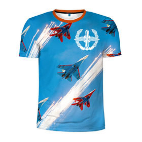 Мужская футболка 3D спортивная с принтом Самолеты , 100% полиэстер с улучшенными характеристиками | приталенный силуэт, круглая горловина, широкие плечи, сужается к линии бедра | авиатор | авиация | ввс | герб | летчику | небо | самолет