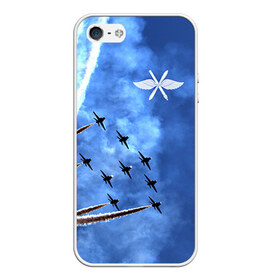Чехол для iPhone 5/5S матовый с принтом Самолеты в небе , Силикон | Область печати: задняя сторона чехла, без боковых панелей | авиатор | авиация | ввс | герб | летчику | небо | самолет | флаг