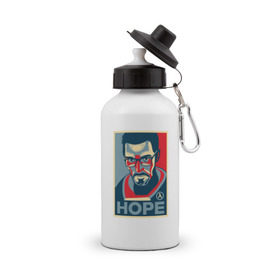 Бутылка спортивная с принтом Half-Life HOPE , металл | емкость — 500 мл, в комплекте две пластиковые крышки и карабин для крепления | half life | hl | mr.freeman | мистер фрим | надежда на hl3hope | халф лайф