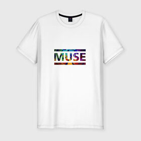 Мужская футболка премиум с принтом Muse colour , 92% хлопок, 8% лайкра | приталенный силуэт, круглый вырез ворота, длина до линии бедра, короткий рукав | muse