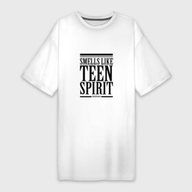 Платье-футболка хлопок с принтом Smells like teen spirit ,  |  | smells like teen spirit