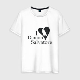 Мужская футболка хлопок с принтом Деймон Сальваторе , 100% хлопок | прямой крой, круглый вырез горловины, длина до линии бедер, слегка спущенное плечо. | damon | герой сериала дневники вампирадневники вампира