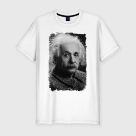 Мужская футболка премиум с принтом Энштейн (retro style) , 92% хлопок, 8% лайкра | приталенный силуэт, круглый вырез ворота, длина до линии бедра, короткий рукав | 