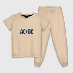 Детская пижама хлопок с принтом AC DC Chrome , 100% хлопок |  брюки и футболка прямого кроя, без карманов, на брюках мягкая резинка на поясе и по низу штанин
 | ac dc