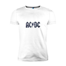 Мужская футболка премиум с принтом AC DC Chrome , 92% хлопок, 8% лайкра | приталенный силуэт, круглый вырез ворота, длина до линии бедра, короткий рукав | Тематика изображения на принте: ac dc
