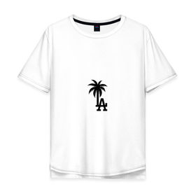 Мужская футболка хлопок Oversize с принтом Los Angeles palm , 100% хлопок | свободный крой, круглый ворот, “спинка” длиннее передней части | Тематика изображения на принте: angeles | la | los | анджелес | ла | лос