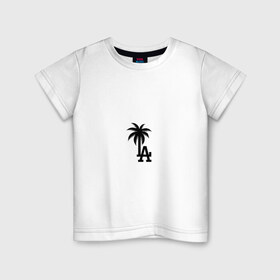 Детская футболка хлопок с принтом Los Angeles palm , 100% хлопок | круглый вырез горловины, полуприлегающий силуэт, длина до линии бедер | Тематика изображения на принте: angeles | la | los | анджелес | ла | лос