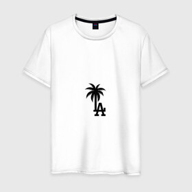 Мужская футболка хлопок с принтом Los Angeles palm , 100% хлопок | прямой крой, круглый вырез горловины, длина до линии бедер, слегка спущенное плечо. | angeles | la | los | анджелес | ла | лос