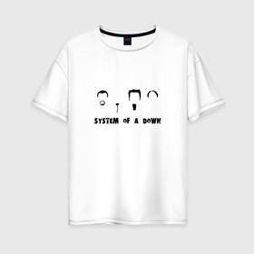 Женская футболка хлопок Oversize с принтом System of a down face , 100% хлопок | свободный крой, круглый ворот, спущенный рукав, длина до линии бедер
 | system of a down