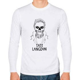 Мужской лонгслив хлопок с принтом Tate Langdon , 100% хлопок |  | Тематика изображения на принте: american | horror | story | американкая | история