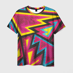 Мужская футболка 3D с принтом Геометрия , 100% полиэфир | прямой крой, круглый вырез горловины, длина до линии бедер | геометрия | текстура | фигура | фон