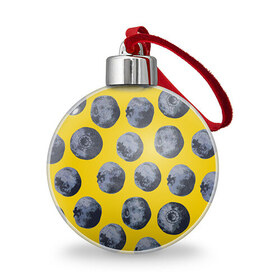 Ёлочный шар с принтом Ягоды , Пластик | Диаметр: 77 мм | Тематика изображения на принте: еда | черника | ягода