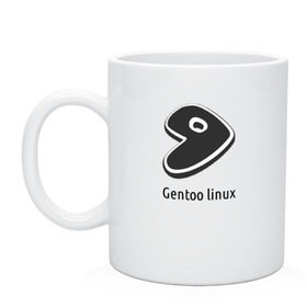 Кружка с принтом Gentoo linux , керамика | объем — 330 мл, диаметр — 80 мм. Принт наносится на бока кружки, можно сделать два разных изображения | Тематика изображения на принте: gentoo | gentoo linuxпрограммист | linux | unix | админ