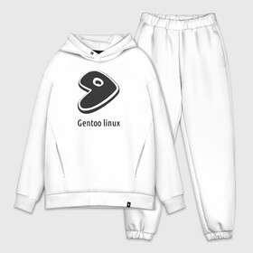 Мужской костюм хлопок OVERSIZE с принтом Gentoo linux ,  |  | gentoo | gentoo linuxпрограммист | linux | unix | админ