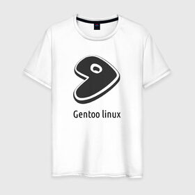 Мужская футболка хлопок с принтом Gentoo linux , 100% хлопок | прямой крой, круглый вырез горловины, длина до линии бедер, слегка спущенное плечо. | Тематика изображения на принте: gentoo | gentoo linuxпрограммист | linux | unix | админ