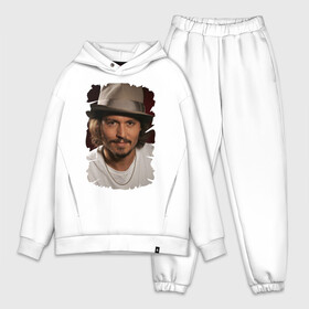 Мужской костюм хлопок OVERSIZE с принтом Джонни Депп (Johnny Depp) ,  |  | johnny depp | голливуд | джонни депп | кинозвезда