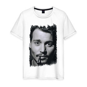 Мужская футболка хлопок с принтом Johnny Depp (retro style) , 100% хлопок | прямой крой, круглый вырез горловины, длина до линии бедер, слегка спущенное плечо. | Тематика изображения на принте: johnny depp | голливуд | джонни депп | кинозвезда