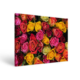 Холст прямоугольный с принтом Цветы , 100% ПВХ |  | Тематика изображения на принте: flower | девушкам | розы | цветочки | цветы