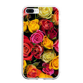 Чехол для iPhone 7Plus/8 Plus матовый с принтом Цветы , Силикон | Область печати: задняя сторона чехла, без боковых панелей | Тематика изображения на принте: flower | девушкам | розы | цветочки | цветы