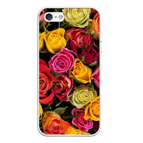 Чехол для iPhone 5/5S матовый с принтом Цветы , Силикон | Область печати: задняя сторона чехла, без боковых панелей | flower | девушкам | розы | цветочки | цветы