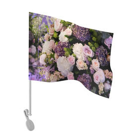 Флаг для автомобиля с принтом Цветы , 100% полиэстер | Размер: 30*21 см | flower | девушкам | розы | цветочки | цветы