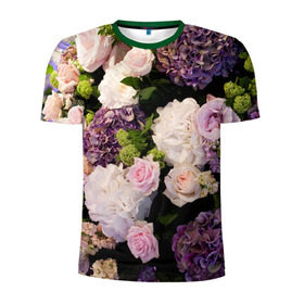 Мужская футболка 3D спортивная с принтом Цветы , 100% полиэстер с улучшенными характеристиками | приталенный силуэт, круглая горловина, широкие плечи, сужается к линии бедра | flower | девушкам | розы | цветочки | цветы