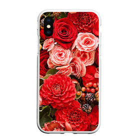 Чехол для iPhone XS Max матовый с принтом Цветы , Силикон | Область печати: задняя сторона чехла, без боковых панелей | flower | девушкам | розы | цветочки | цветы