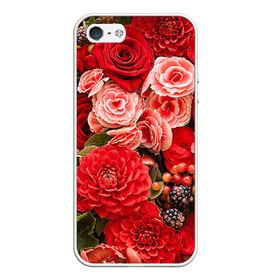 Чехол для iPhone 5/5S матовый с принтом Цветы , Силикон | Область печати: задняя сторона чехла, без боковых панелей | flower | девушкам | розы | цветочки | цветы