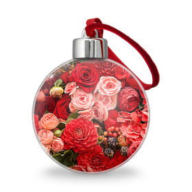 Ёлочный шар с принтом Цветы , Пластик | Диаметр: 77 мм | Тематика изображения на принте: flower | девушкам | розы | цветочки | цветы