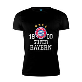 Мужская футболка премиум с принтом Super Bayern , 92% хлопок, 8% лайкра | приталенный силуэт, круглый вырез ворота, длина до линии бедра, короткий рукав | бавария