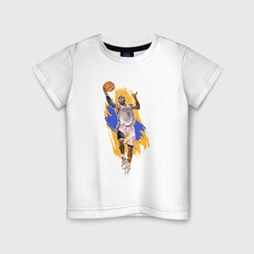 Детская футболка хлопок с принтом Баскетбол , 100% хлопок | круглый вырез горловины, полуприлегающий силуэт, длина до линии бедер | basketball | nba | баскетболист | нба