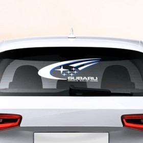 Наклейка на авто - для заднего стекла с принтом Subaru , ПВХ | Точные размеры наклейки зависят от выбранного изображения (ширина не больше 75 мм, высота не больше 45 мм) | Тематика изображения на принте: автобренд | лого | машина | субару