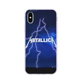 Чехол для Apple iPhone X силиконовый матовый с принтом METALLICA , Силикон | Печать на задней стороне чехла, без боковой панели | metallica | rock | металлика | рок