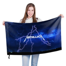 Флаг 3D с принтом METALLICA , 100% полиэстер | плотность ткани — 95 г/м2, размер — 67 х 109 см. Принт наносится с одной стороны | metallica | rock | металлика | рок