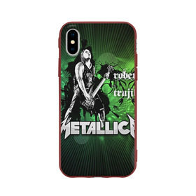 Чехол для Apple iPhone X силиконовый матовый с принтом METALLICA , Силикон | Печать на задней стороне чехла, без боковой панели | металлика