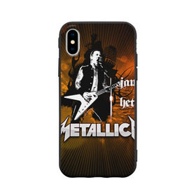 Чехол для Apple iPhone X силиконовый матовый с принтом METALLICA , Силикон | Печать на задней стороне чехла, без боковой панели | металлика