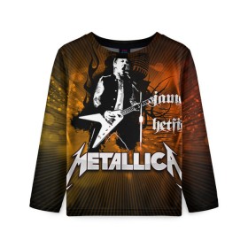 Детский лонгслив 3D с принтом METALLICA , 100% полиэстер | длинные рукава, круглый вырез горловины, полуприлегающий силуэт
 | металлика