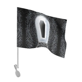 Флаг для автомобиля с принтом METALLICA , 100% полиэстер | Размер: 30*21 см | металлика
