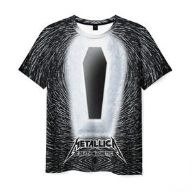 Мужская футболка 3D с принтом METALLICA , 100% полиэфир | прямой крой, круглый вырез горловины, длина до линии бедер | металлика