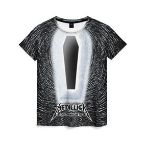 Женская футболка 3D с принтом METALLICA , 100% полиэфир ( синтетическое хлопкоподобное полотно) | прямой крой, круглый вырез горловины, длина до линии бедер | металлика