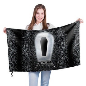 Флаг 3D с принтом METALLICA , 100% полиэстер | плотность ткани — 95 г/м2, размер — 67 х 109 см. Принт наносится с одной стороны | металлика