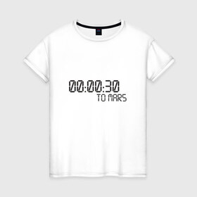 Женская футболка хлопок с принтом 30 Seconds to Mars , 100% хлопок | прямой крой, круглый вырез горловины, длина до линии бедер, слегка спущенное плечо | 30 second to mars30secondstomars